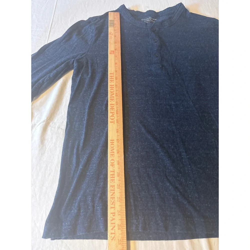 Banana Republic‎ Henley Shirt Mens Small Navy Blue Organic Cotton